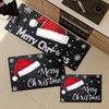 1Pcs Anti Fatigue Kitchen Rugs,Santa Claus Hat Print Waterproof Non-Slip Thick Cushioned Kitchen Mat Heavy Duty Comfort Standing Mat for Kitchen