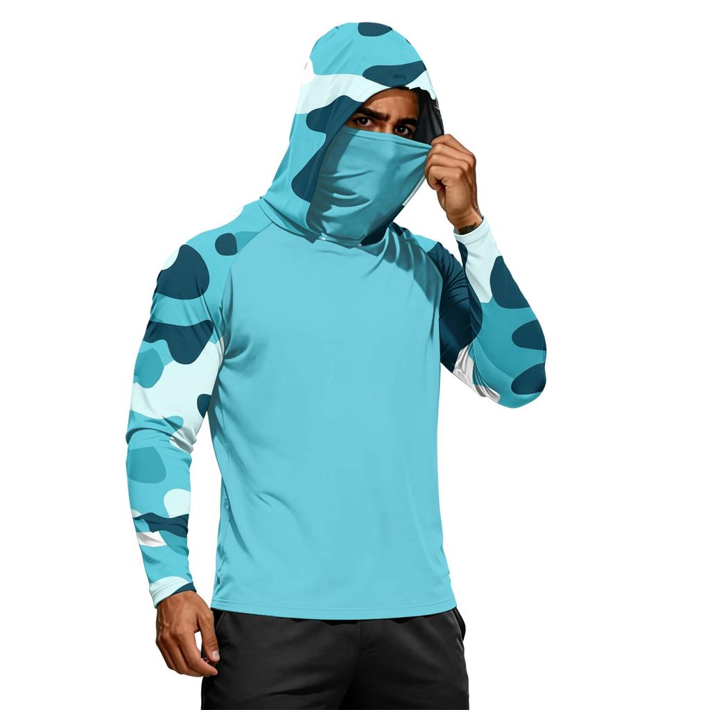 Men's Summer Quick-dryingLong-sleeved T-shirt Sun ClothingFishing FitnessSports Hded Long-sleeved Tp