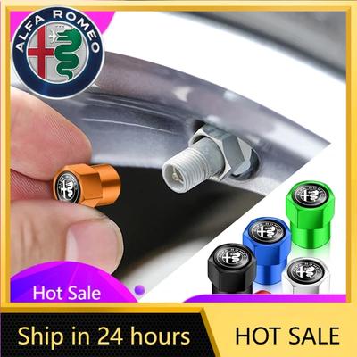 Autocollants de Voiture Pour Alfa Romeo 4 Pièces Bouchons de Valve de Pneu en Métal 3D Couvercles de Tige d'Air de Pneu de Voiture Pour Alfa Romeo Giulia Stelvio Giulietta 156 1