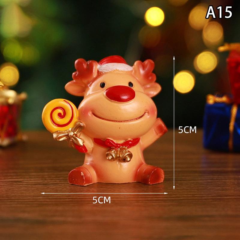 Christmas Series Craft Resin Animal Party Creative Mini Christma Tree Old Girl Kids Cute Gift Home Decoration Supplies Decor