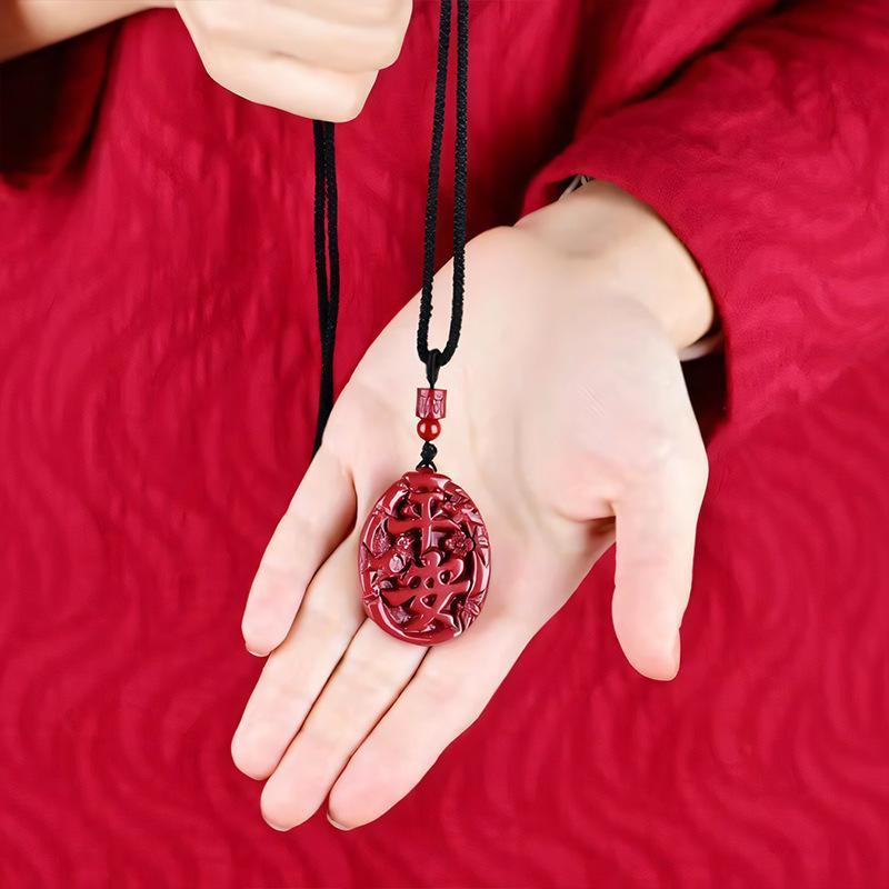 Zinnober Friedenskarte Anhänger Halskette - Lila Goldstaub Elster Design für das Geburtsjahr von Frauen