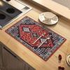 National Style Dish Drying Mat Absorbent Floral Coffee Rubber Backed Soft Silicone Bird Kitchen Draining for Bathroom Bar