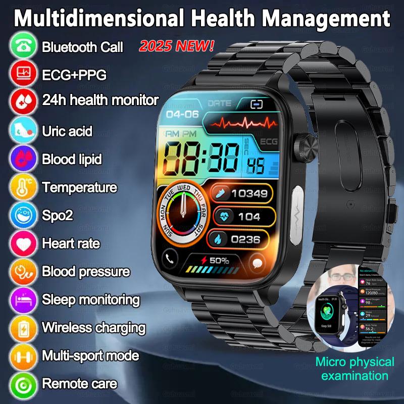 2025 Nou ECG+PPG Grăsime în Sânge Acid Uric Sănătate Ceas Inteligent Bărbați Ritm Cardiac Tensiune Arterială Apel Bluetooth Ceas Inteligent Femei