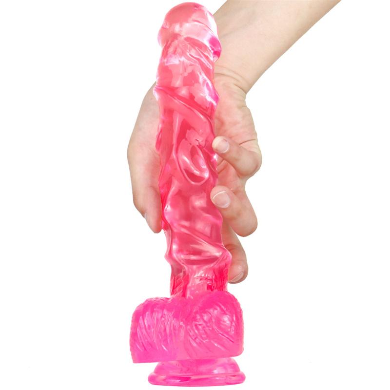 Big Keel Transparent Penis Large Simulation Fake Penis Crystal Color Female Masturbation Device Adult Products