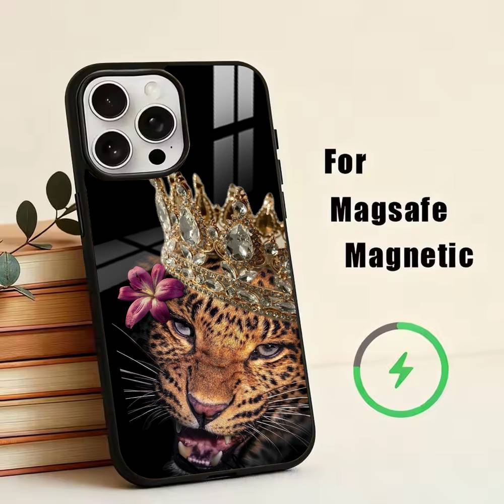 D-Funny Animals Phone Case For iPhone17,16,15,14,13,12,11 Plus,Pro Magnetic For Magsafe Wireless Charging