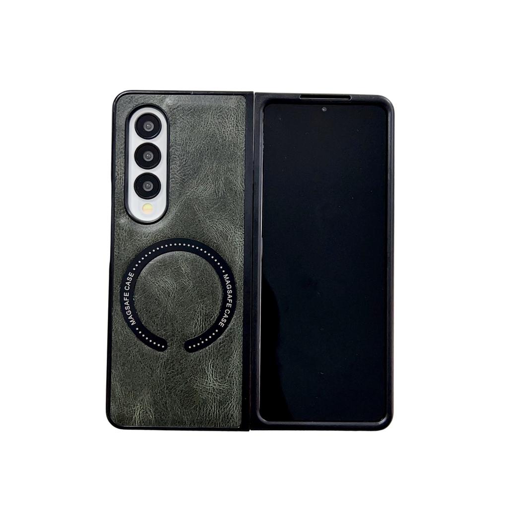 Crazy Horse Pattern Retro Leather Pattern Magnetic Attraction Is Suitable for Samsung Z FOLD7 Mobile Phone Case Hinge Anti-drop Folding Z FOLD4/3