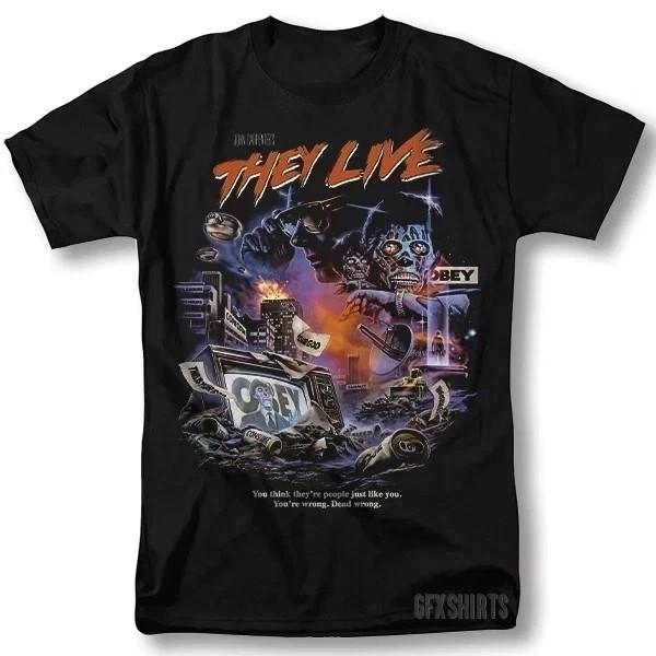 They Live Movie TShirt Classic Retro Vintage Tee Unisex T-Shirt L