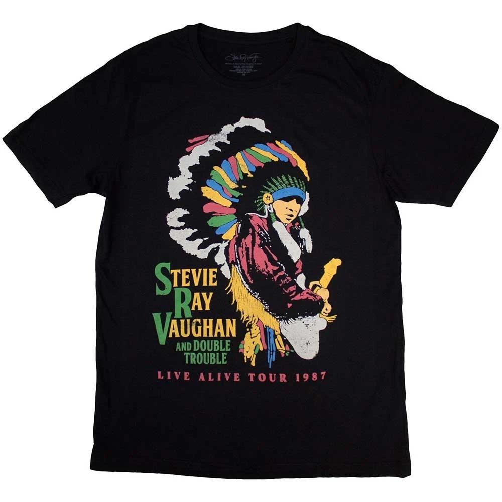 Stevie Ray Vaughan - Alive Tour 1987 Large 100% Cotton T-shirt Mens Tees Top. Licensed Merchandise. S