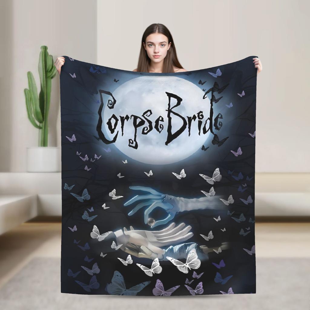 Anime Film Corpse Bride Decke Warm Weich Mode Plüsch Überwurfdecke Für Jungen Mädchen Outdoor Flanell Tagesdecke Bettbezug