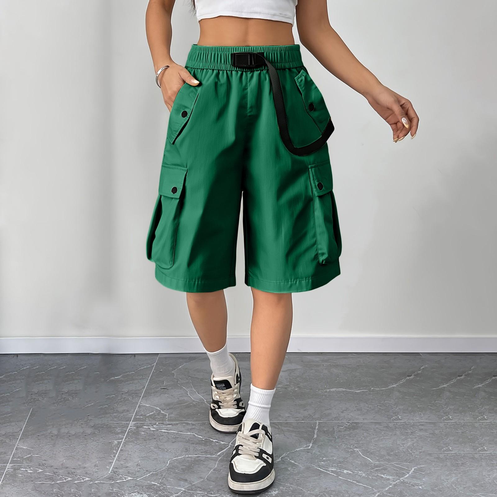 

Women s Summer Workwear Dopamine Dressing Workwear Multi Pocket Solid Color Shorts XXL