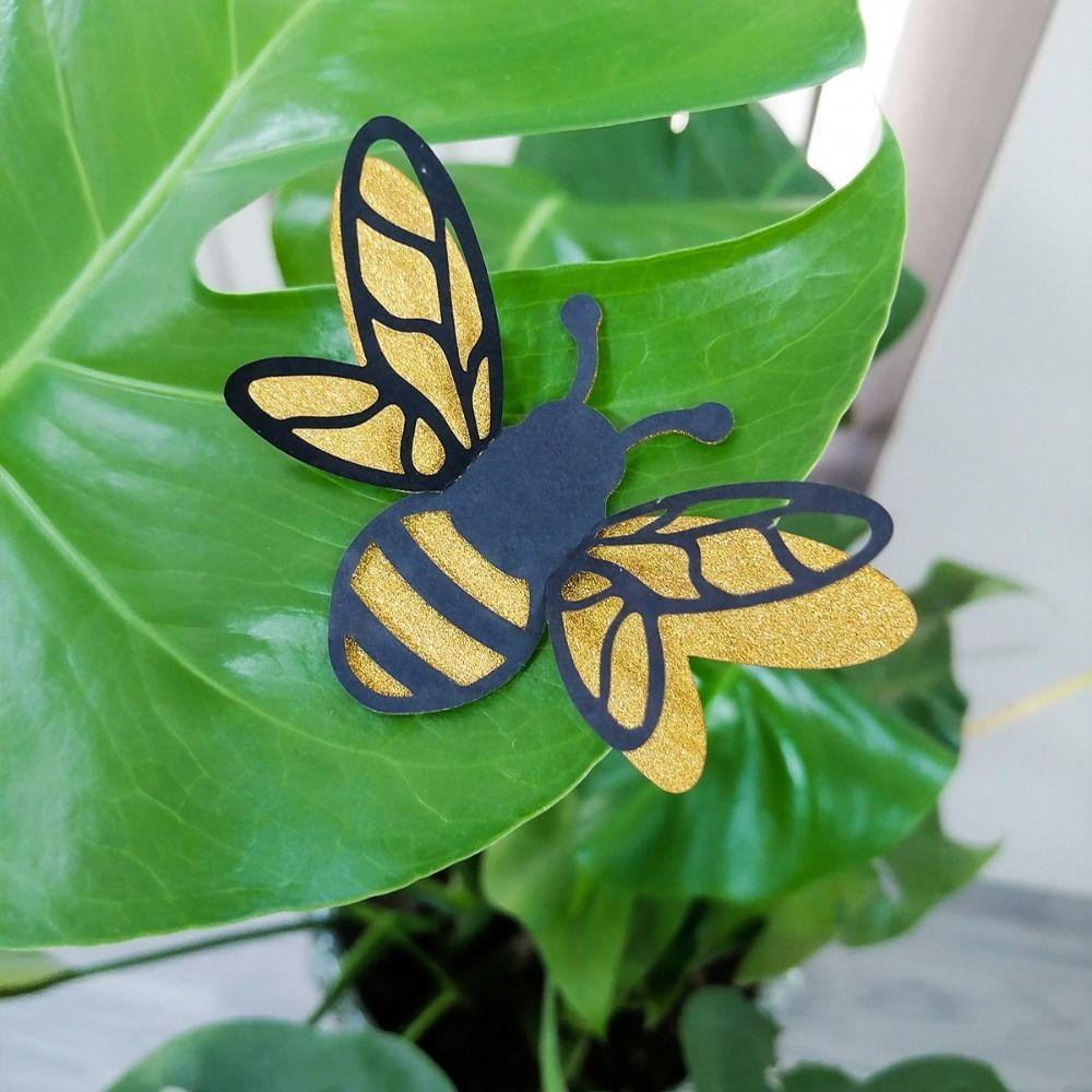 12pcs DIY 3D Bee Wall Stickers Paper Simulation Bee Decoration Small Bee Wall Painting  Wedding