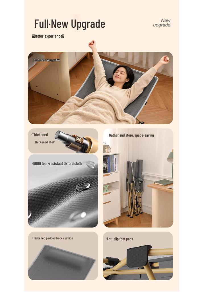 Portable Folding Bed for Office & Outdoors - Single Bed with Ten Legs for Camping, Relaxation, and Military Use.
