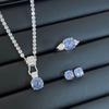 2025 Fashion Jewelry Set 925 Pure Silver Engagement Style Ring Earrings Necklace Women's Party Gift