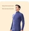 Herren Antibakterielles Semi-Hochhals Fleece Thermounterwäsche Set für Herbst/Winter