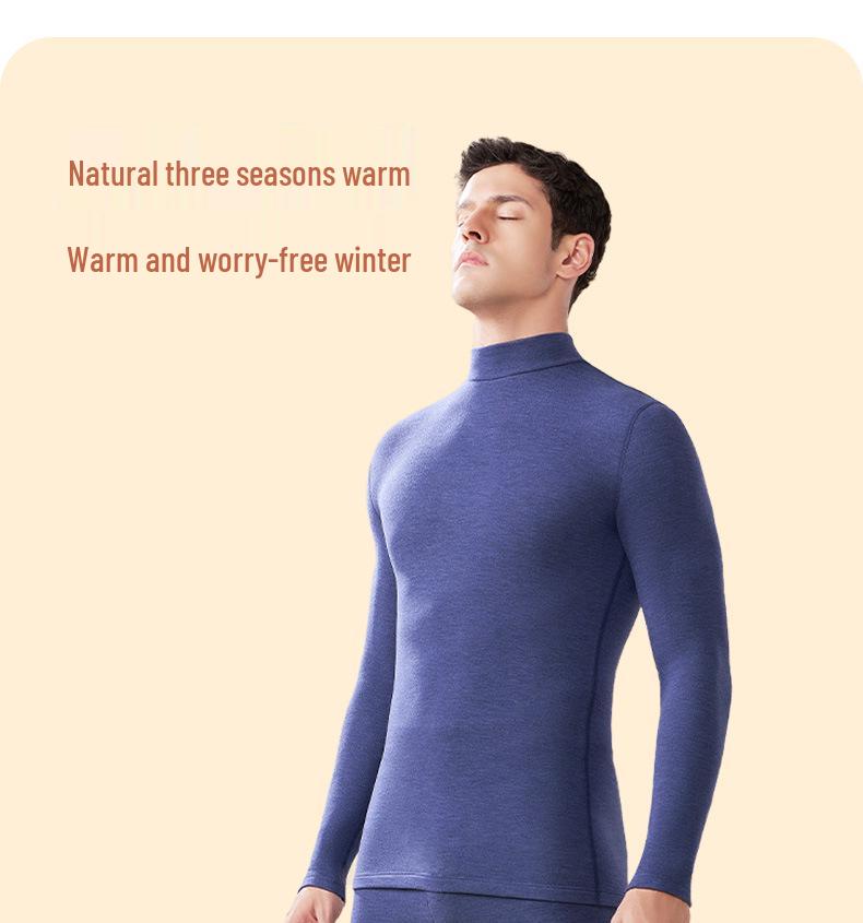 Pánská antibakteriální fleecová termoprádlová souprava s polozvýšeným krkem pro podzim/zimu