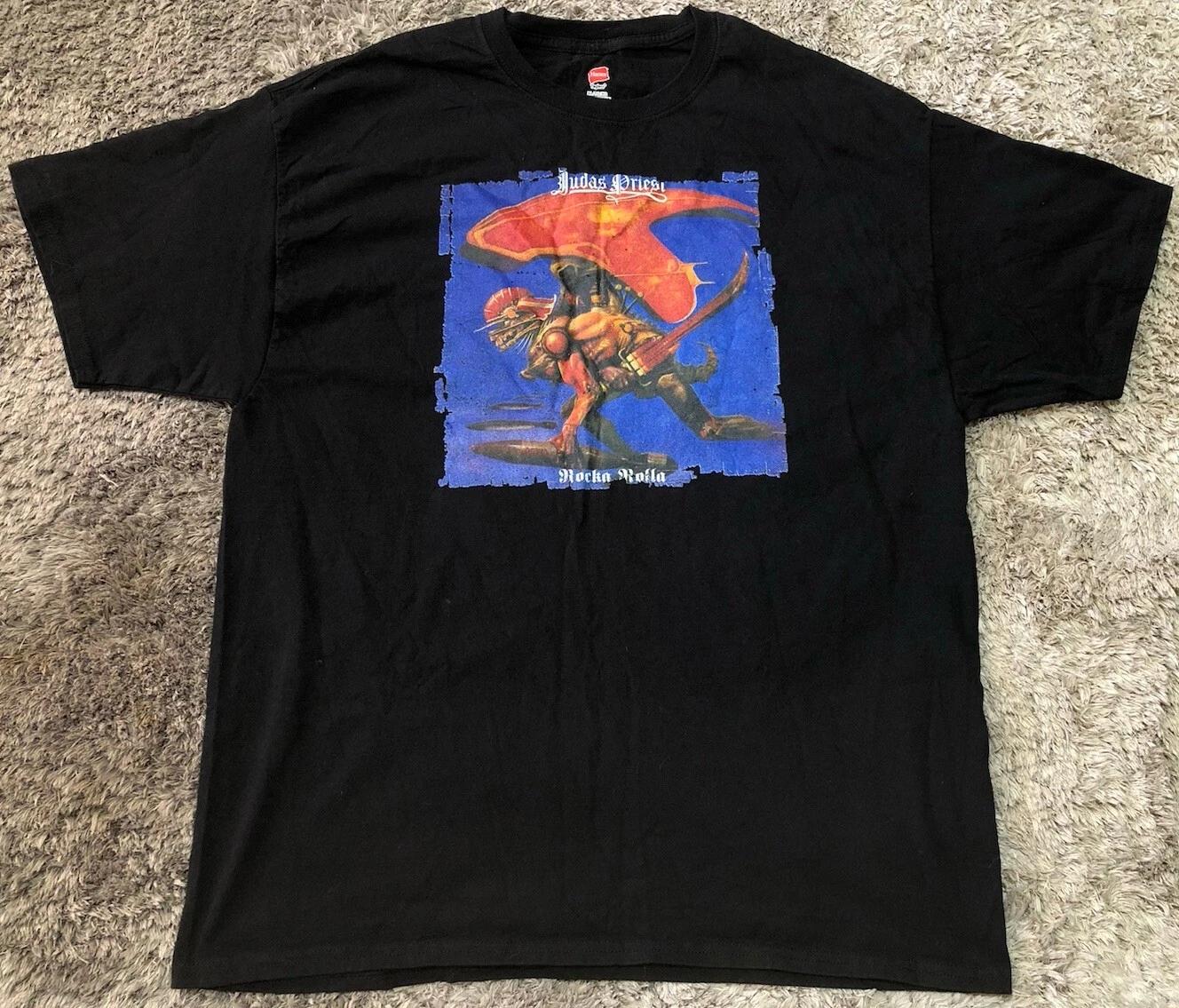 

G18 Judas Priest Rocka Rolla Black Cotton T Shirt Hanes Heavy Metal Mens XL S