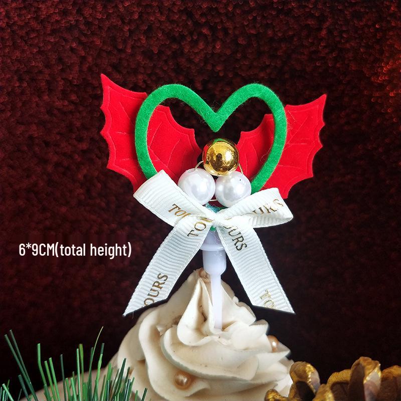 Christmas Decor Set: Card Inserts, Cake Toppers, Cup Garland, Wreath Ornaments, Strawberry Tower, Cartoon Star & Tree Decorations.