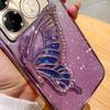 Chuan Yin Note40 Glitter Butterfly Stand Phone Case - Electroplated Diamond Flowing Sand Design for HOT40/GT20pro
