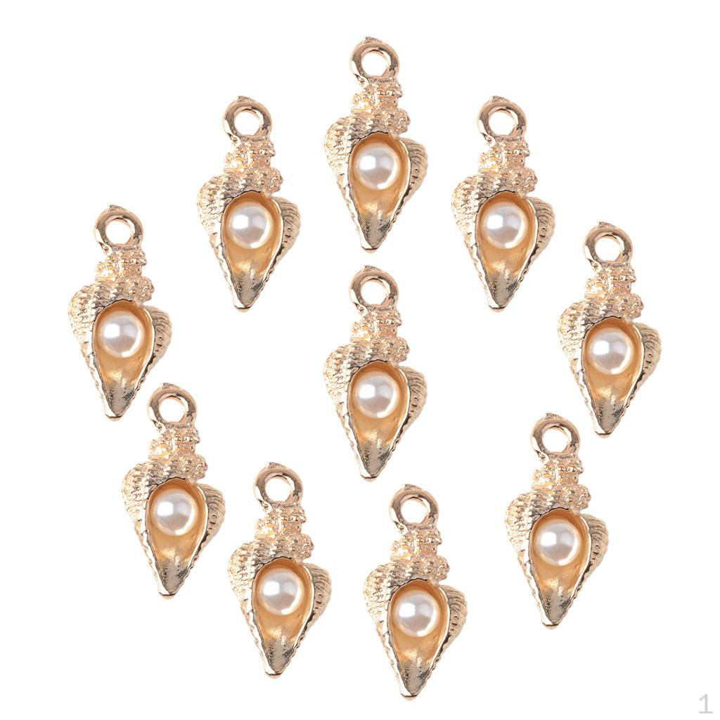 

10 шт. жемчужные бусины Конк, подвески для изготовления ювелирных изделий, кулон, ремесленный аксессуар, золотой