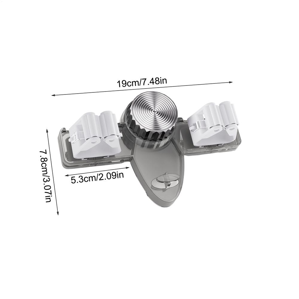 Suction Cup Mop Clamp Wall-Mounted Hanging Bathroom Broom 2 Hanger Hook Non Punching Self-adhesive Mop Gripper