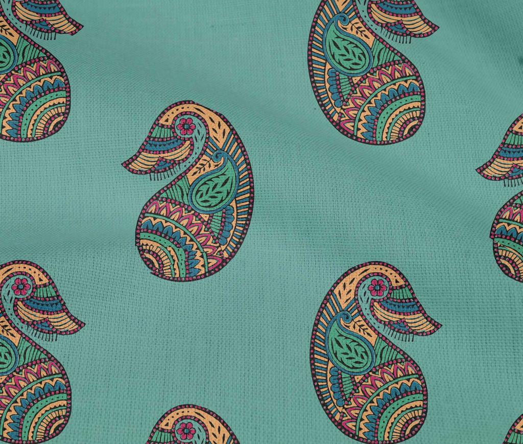 oneOone Cotton Flex Fabric Paisley Block Printed Craft Fabric BTY 40 Inch