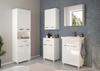 Wall-hung bathroom cabinet with shelf 50 cm, white gloss Mila