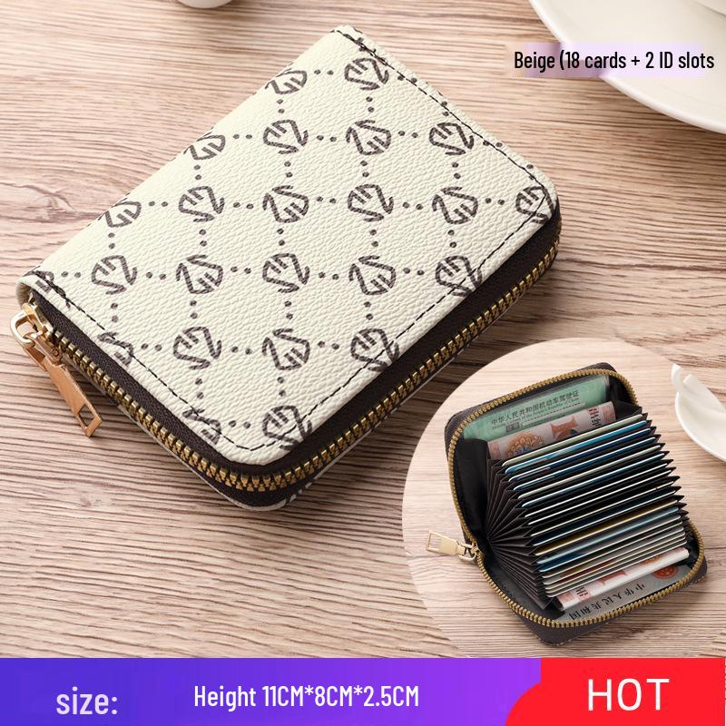 Elegant Women's Card Holder: European-American Style, Multiple Slots, High-End ID Wallet, Large Capacity for Driver's License and Cards