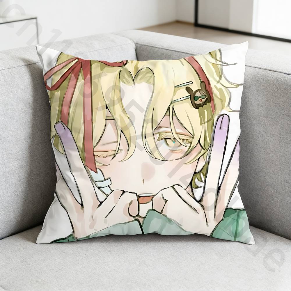 AAlien Stage LLuka Pillow Case Square DoubleSided Printing Short Plush Sofa Cushion Cover Bedroom Bedside Pillow