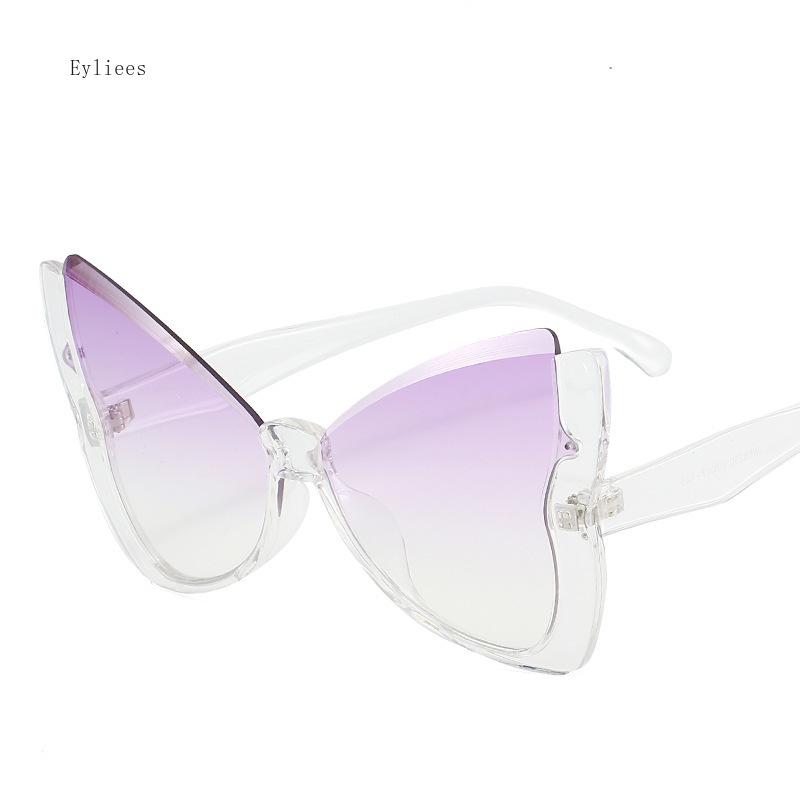 Vintage Butterfly Sunglasses Women Rimless Dragonfly Wing Sunglasses Ocean Lens Gradient Lens Eyewear Personal Glasses Party Sup