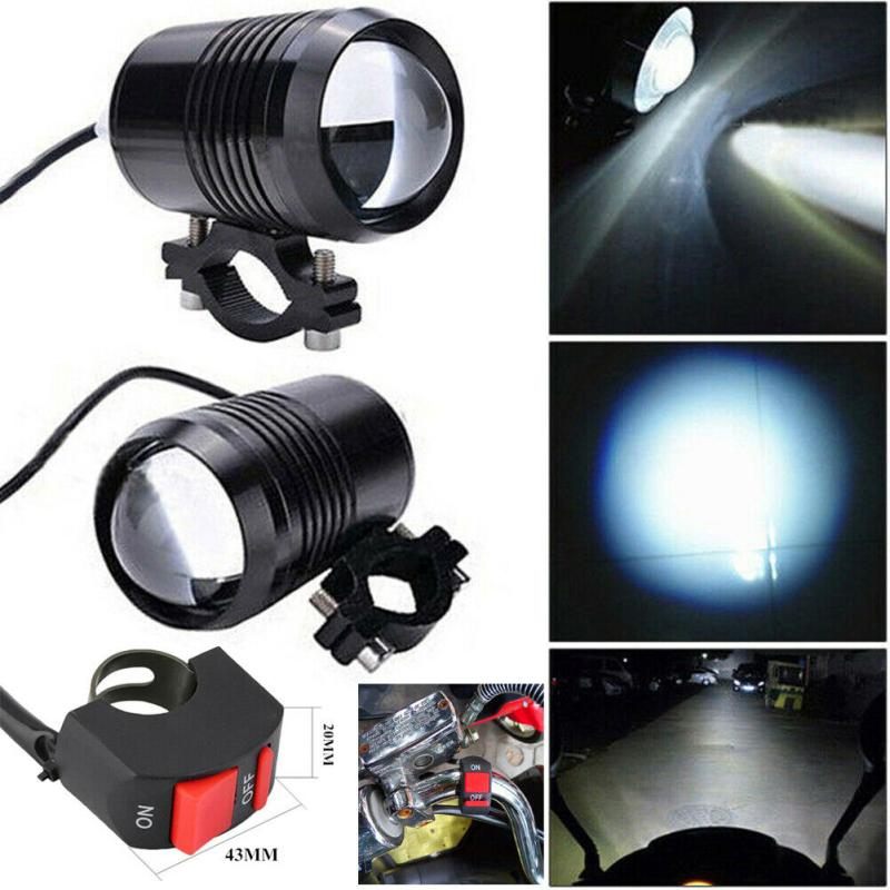 2 Pcs Motorcycle Led Light With Far And Near Light Burst Flash Spotlight U1 Work Driving Headlamp