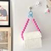 Pink Hanging Beaded Tissue Holder Mobile Phone Chain Multifunctional Storage Paper Hanger Rack Home Decoration Accessories