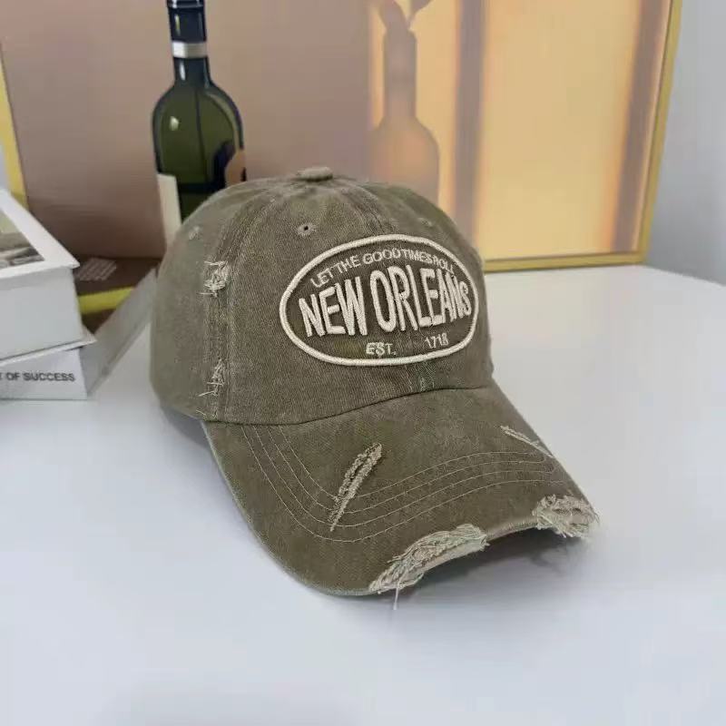 2025 Unisex Washed Cotton Baseball Cap Letter Embroidered Vintage Snapback Hat Men And Women Streetwear Outdoor Sports Hats