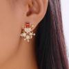 Exquis Boucles d'oreilles Bonhomme de Neige Strass pour Femmes Minimalistes Boucles d'oreilles Sapin de Noël Cloche Noeud Cadeaux Bijoux Amitié Nouvel An