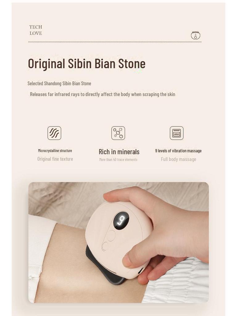 Aparat electric de masaj facial cu Bianstone și perie meridiană