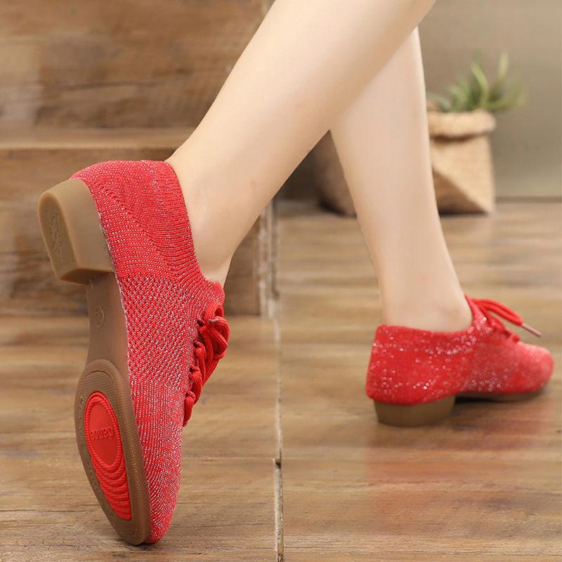 Fly Woven Mesh-Tanzschuhe für Mädchen und Frauen, Walzer, Tango, Yoga, Ballett, Lehrer, Übungstanzschuhe