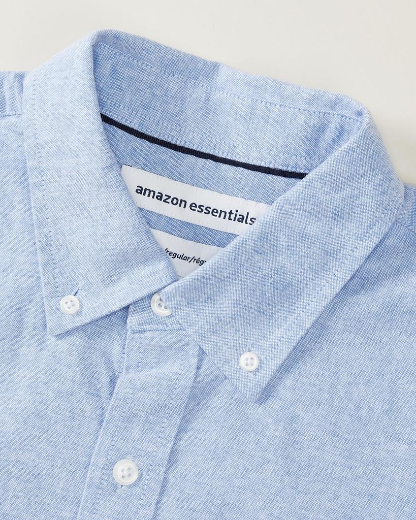 [Amazon Essentials] Oxford Shirt, Dress Shirt with Pocket, Regular Fit, Long Sleeve, Men's, Blue, Size S
