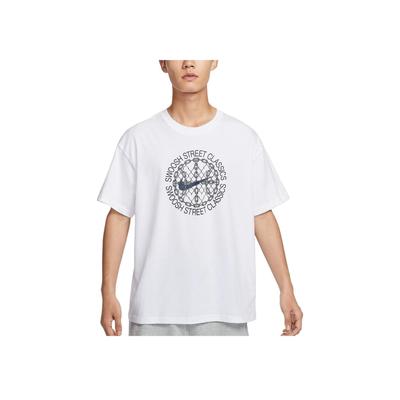 Max90 Basketball Letter Logo Print Comfortable Short Sleeve T-Shirt Men Tops White FZ8070100