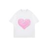 Übergroßes T-Shirt Schwarz Pink Herz-Print Freizeitkleidung für Damen Sommer-Outfit Streetstyle Mode Oberteil