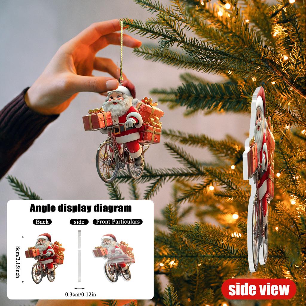 2D Weihnachtsschmuck, Flacher Weihnachtsbaum aus Acryl, Heimdekoration, Anhänger für den Weihnachtsbaum