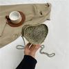 Heart Shaped Bag For Women Fashion Chain Chain Sparkling Mesh Crystal Summer Trendy Crossbody Purse For Daily Use