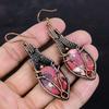 Kingman Red Mohave Copper Turquoise Earring Copper Wire Wrapped Gemstone Jewelry Handmade Earring Copper Wire Wrap Earrings Engagement Gifts
