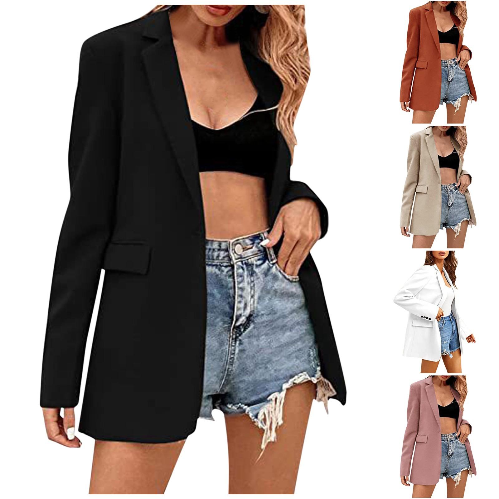 

Женское осеннее и зимнее модное однотонное твидовое пальто с карманами и лацканами с длинным рукавом