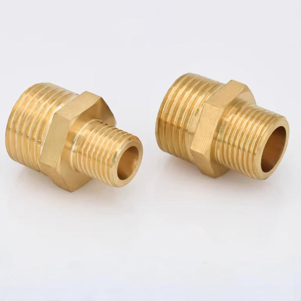 Brass Male Thread Reducing Joint: Short Thread Butt Connector for Water Inlet Pipes