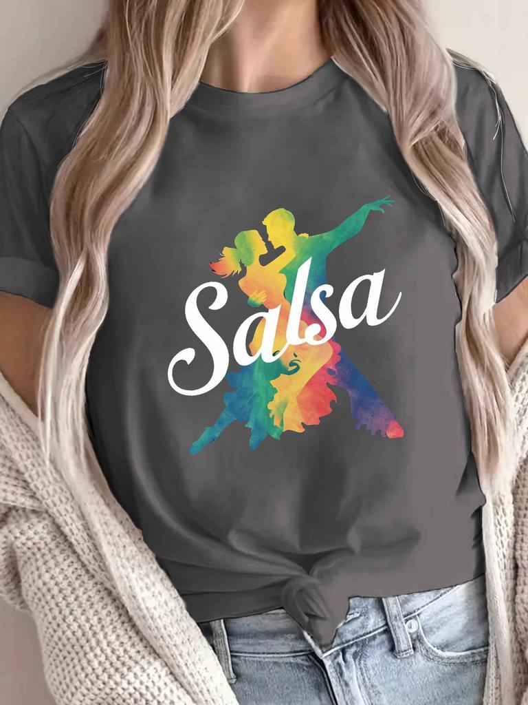 Rainbow Couple Salsa Dancing Graphic T-shirt