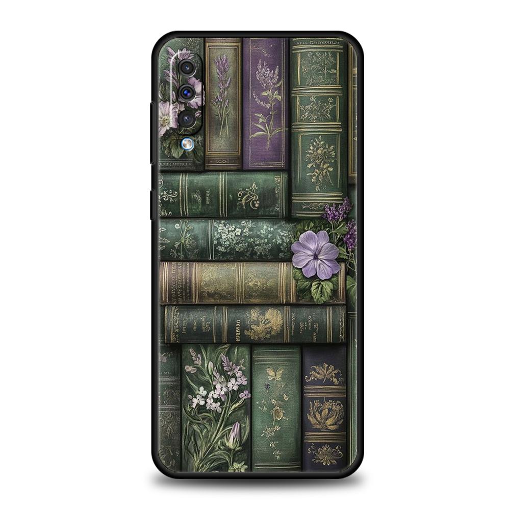 Vintage  Bookcase Painted Phone Case for Samsung Galaxy A54 A42 A34 A24 A22 A16 A14 A12 A02 A03 A70 A50 A40 A30 Soft TPU Shell