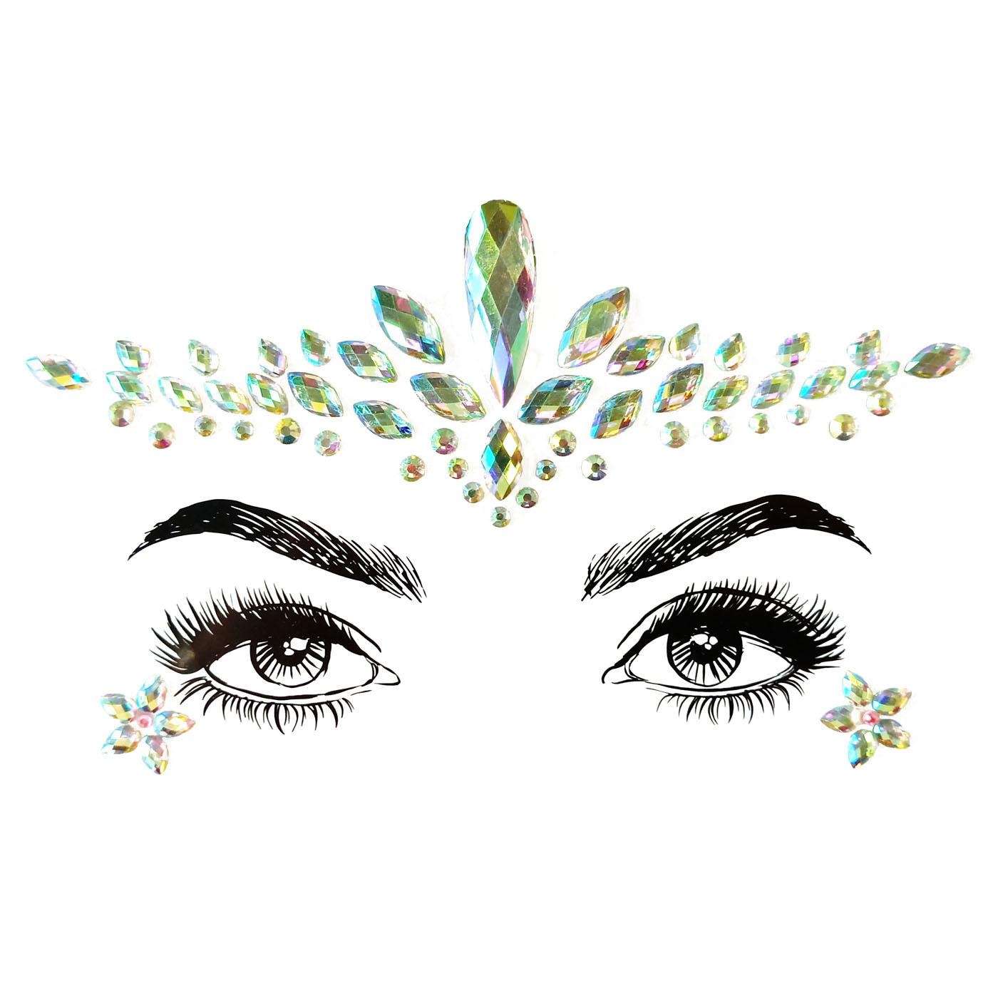 

Кристалл Лицо Драгоценности Стразы Лицо Наклейки Макияж Для Лица Фестиваль Драгоценных Камней Блеск Татуировки Бровей Фестиваль Партии Женщин Наряжаться 12.5*16.5CM