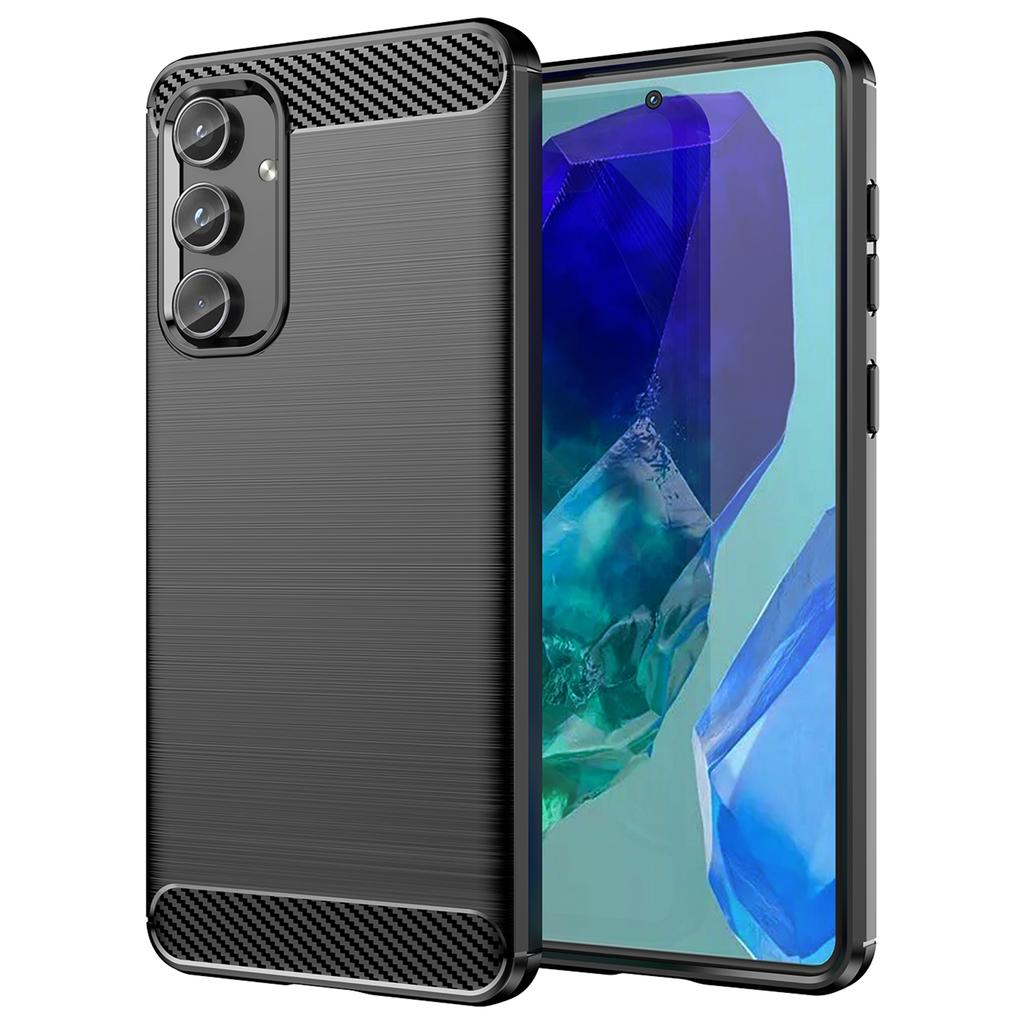 For Samsung Galaxy M55 5G/C55 5G/F55 5G Brushed Phone Case Carbon Fiber Texture Soft TPU Cover