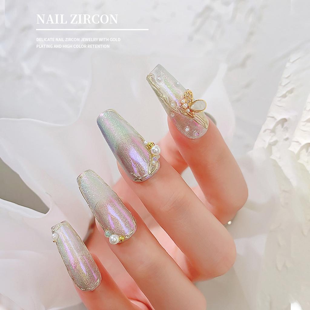 3D Nail Art Charms Zircon Nail Rhinestones Nail Gems Alloy Butterfly-Nail Crystals Diamonds for DIY Nail Art Decoration