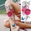 10 Sheets 3D Colorful Peony Rose Flower Temporary Tattoos | Water Color Fake Tattoos Arm Sleeve, Realistic Watercolor Floral Temp Tattoo Sticker