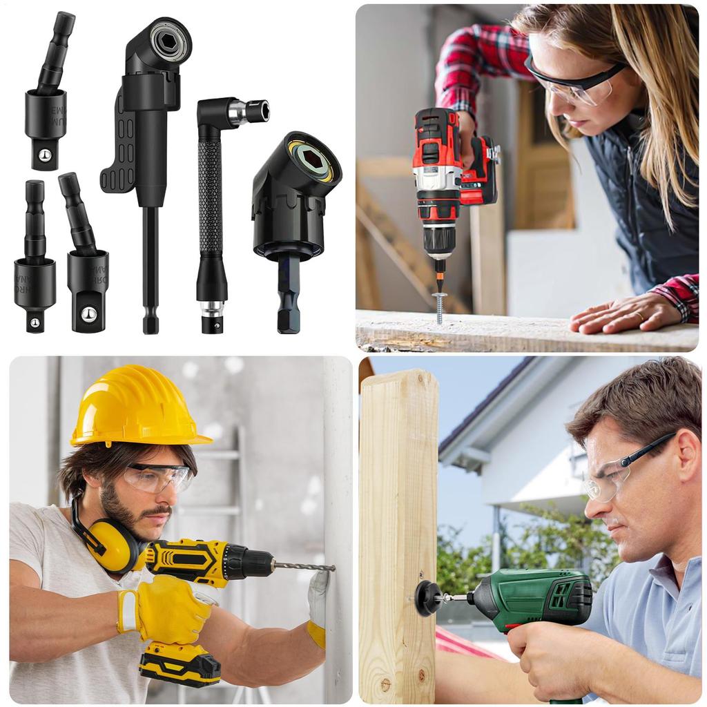 Flexible Drill Bit Extension Manual Right Angle Tool 6 Pieces Kit Flexible Screwdriver Extension For DIY Lovers Carpenters